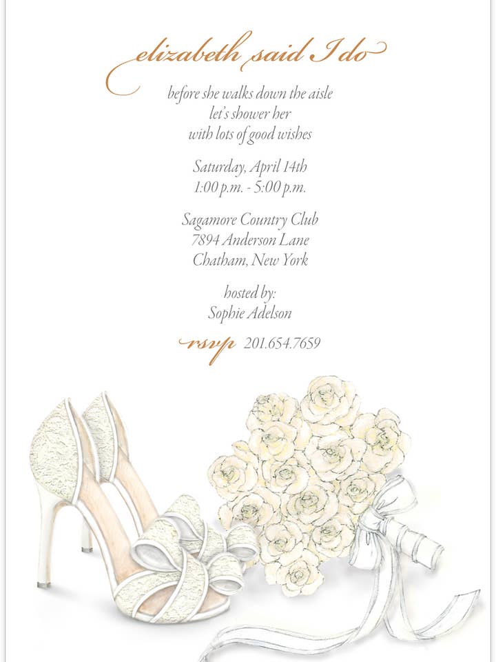 Bouquet crema y zapatos para venta al por mayor de Ann Scott Design