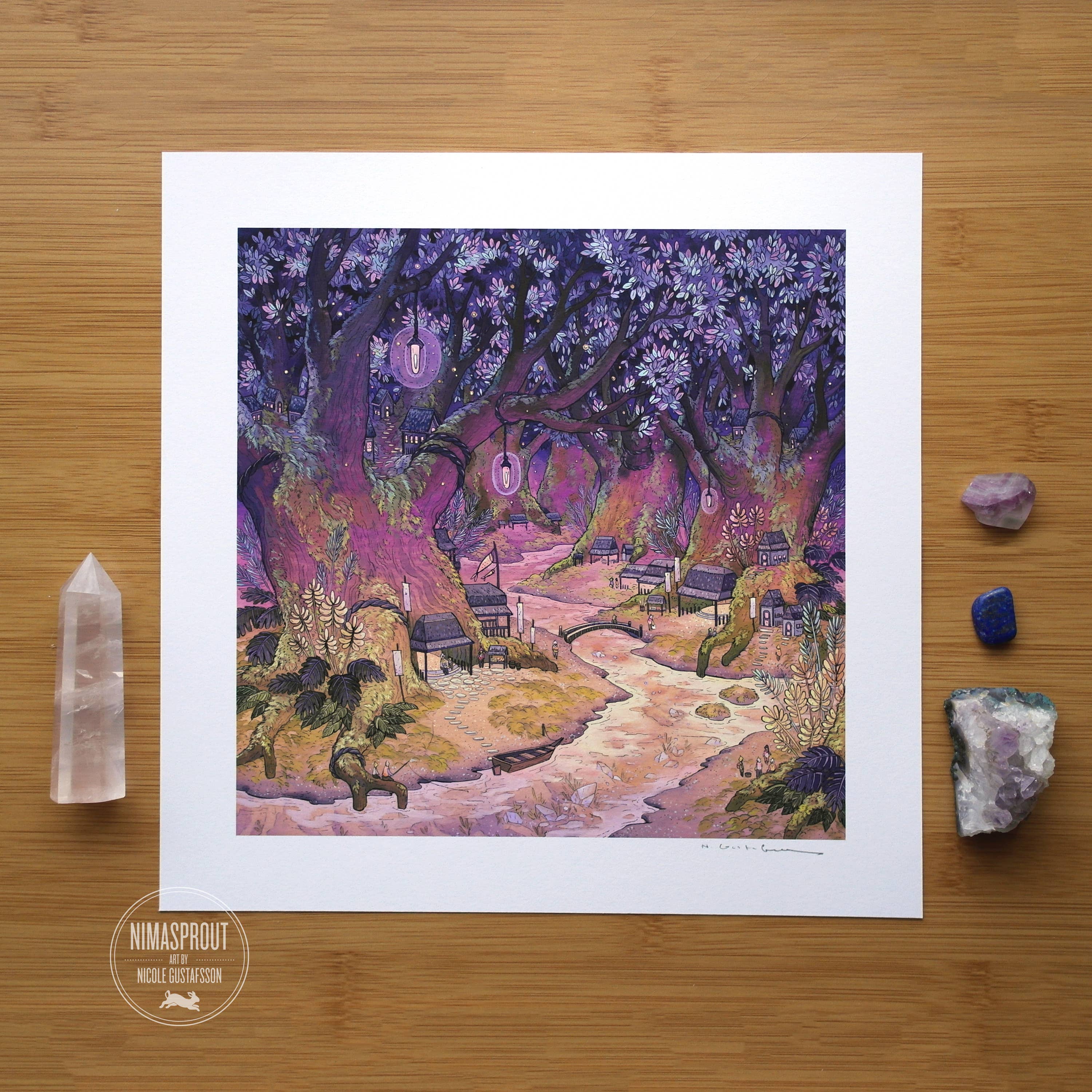 Nimasprout - Wholesale Art Print - Twilight Mosslands - Fine Art Print1