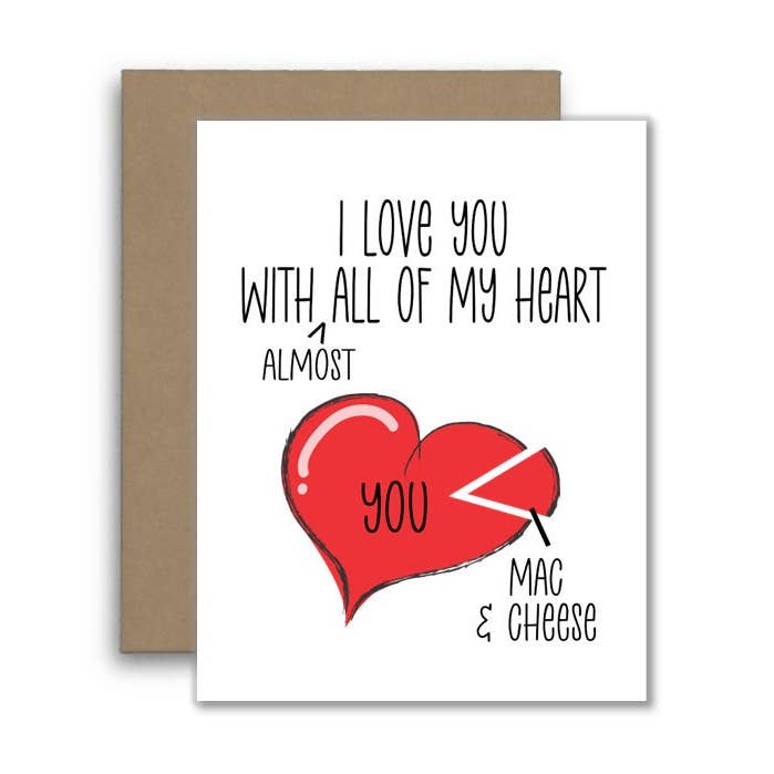 I Love You More Than Mac and Cheese Anniversary Card for wholesale by North Star Rustics Greetings