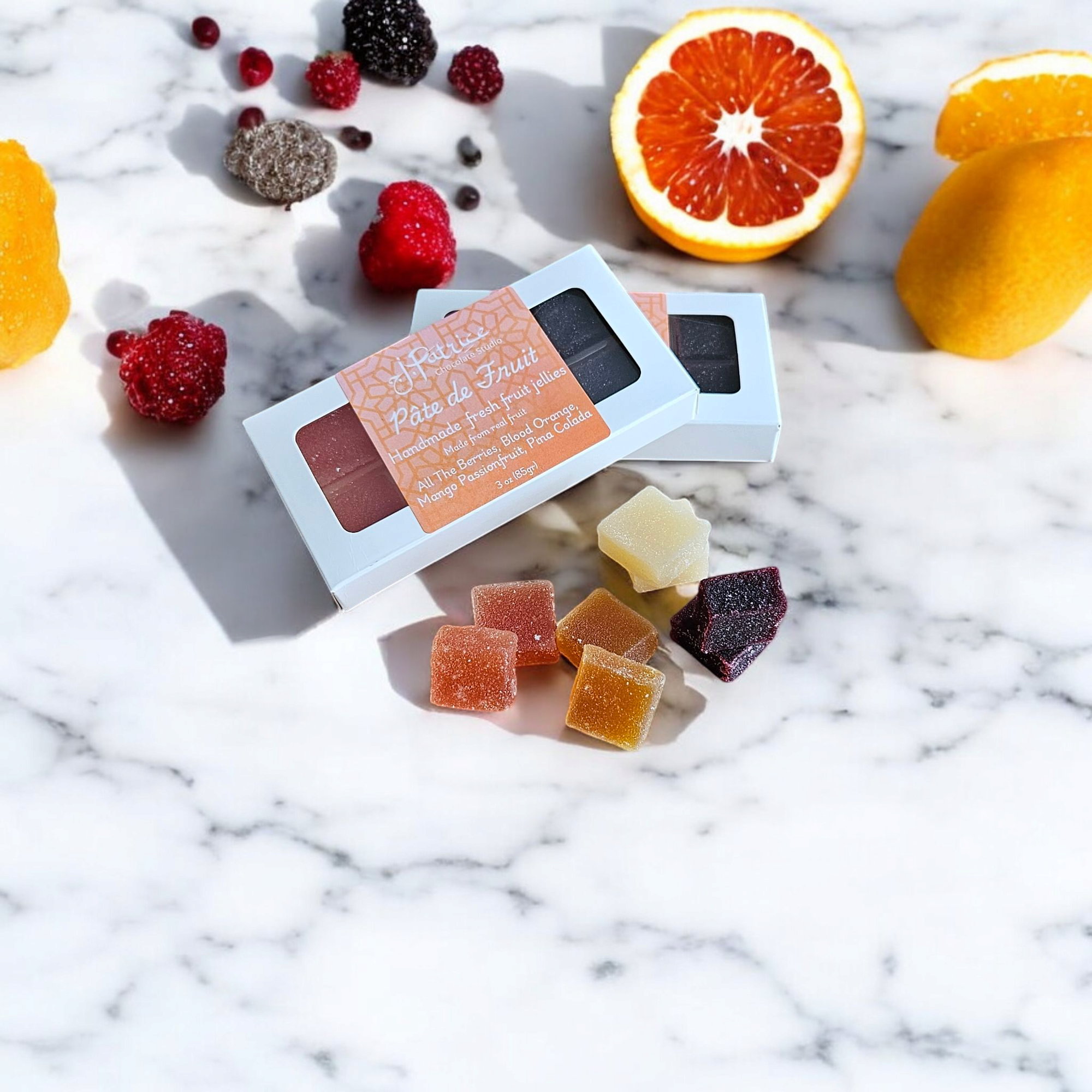 J. Patrice Chocolate Studio - Wholesale Gummy - Pâte de Fruit 8 piece Box - Mixed 0