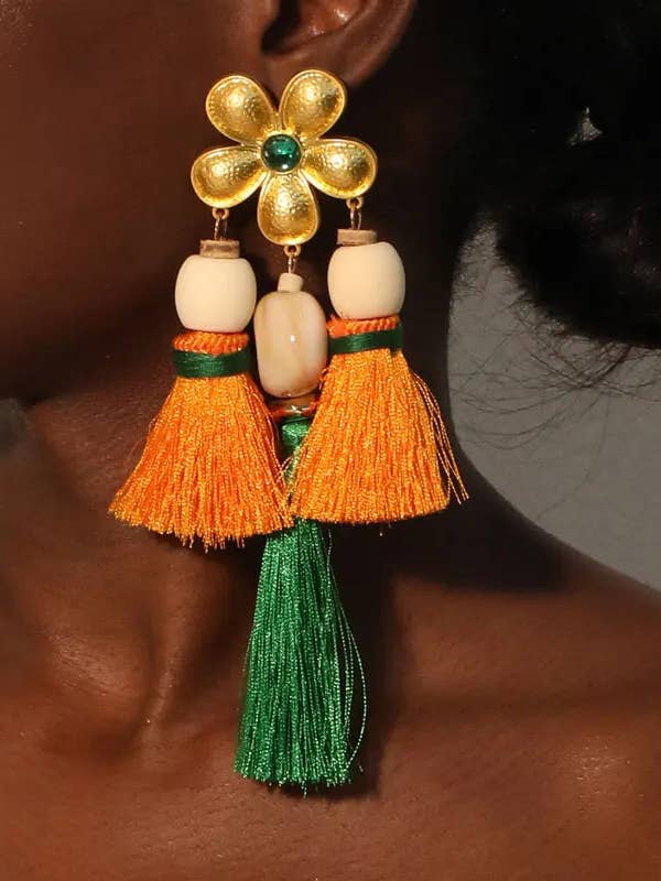 The Jade Petal Drip Earrings for wholesale by DUA MENKA