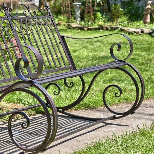 Zaer Ltd. International - Wholesale Bench - Iron Rocking Garden Furniture "Tatiana" Collection- 4 Option1