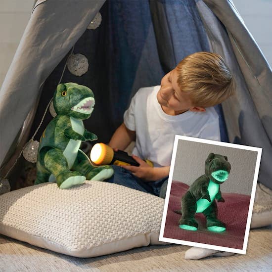 Teddykompaniet – Großhandel Kuschel-/Plüschtier – Kind & Baby – Lumineszierender Dinosaurier, Grün