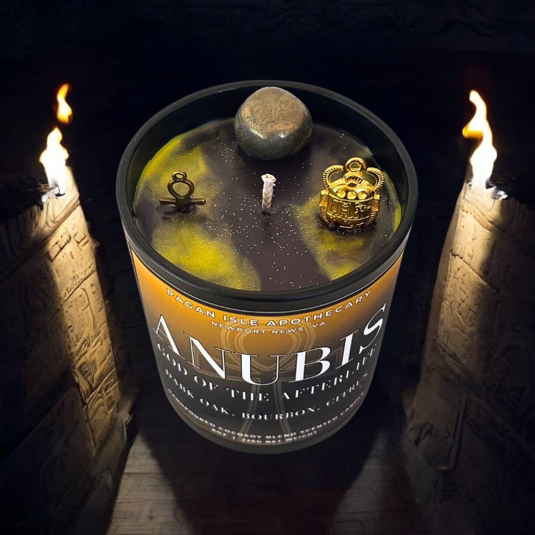 Pagan Isle Apothecary - Wholesale Novelty Candle - Anubis Crystal Candle1