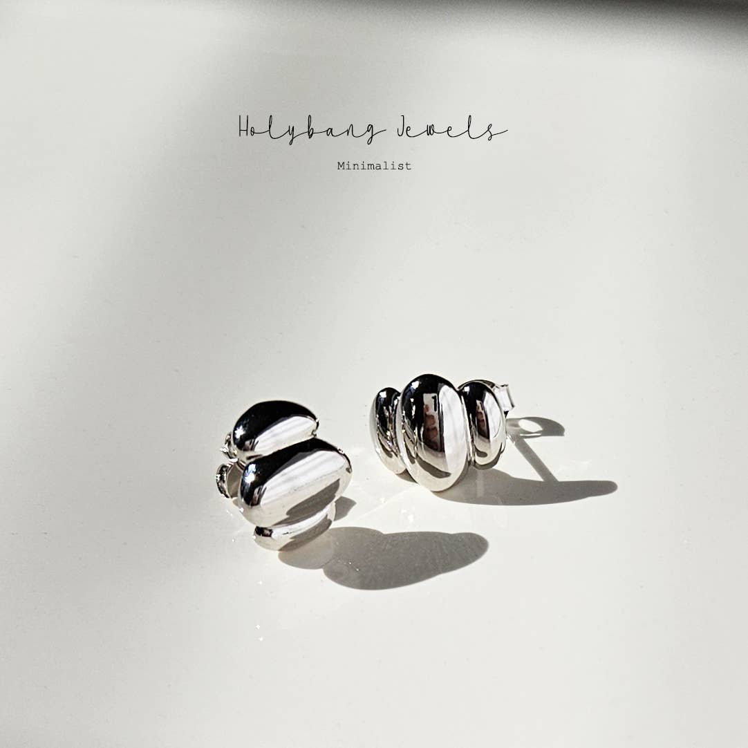 HolyBang Jewels - Wholesale Stud/Post Earrings - MINIMALIST PUFFY EARRINGS - E-HT1988 / E-H132788