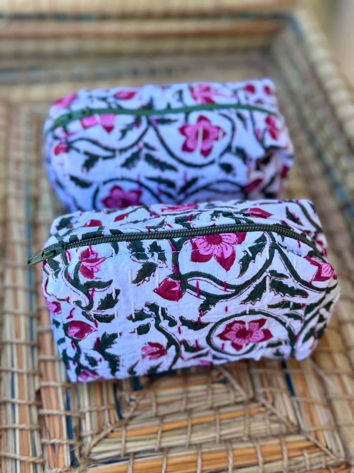 Puffy Cotton Zip Puffy Pouches for wholesale by Belle's Nest