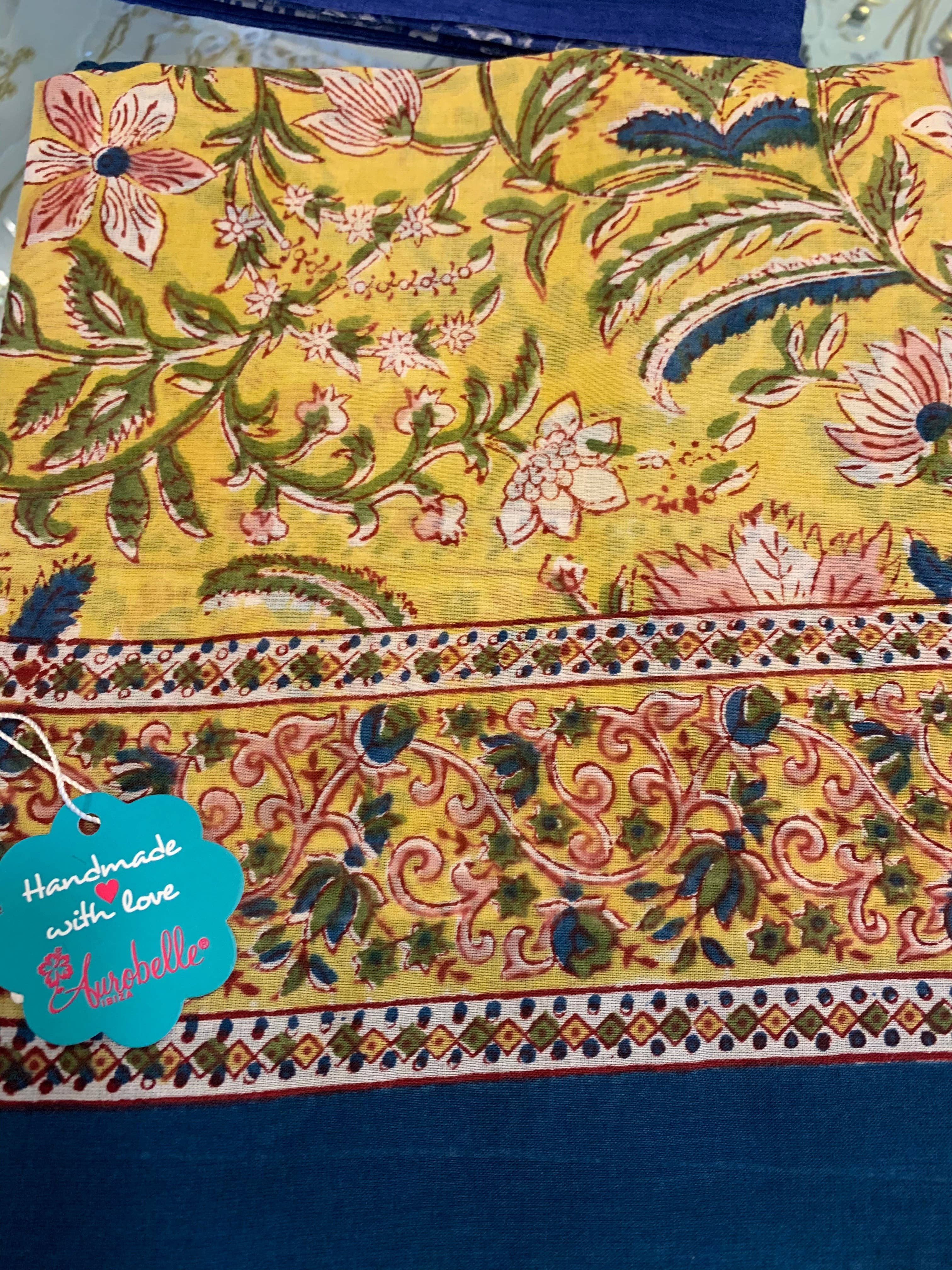 Aurobelle Ibiza - Vendita all'ingrosso Copricostume - Donna - Pareos in cotone con stampa a blocchi fatti a mano - nuova collezione Sarong1