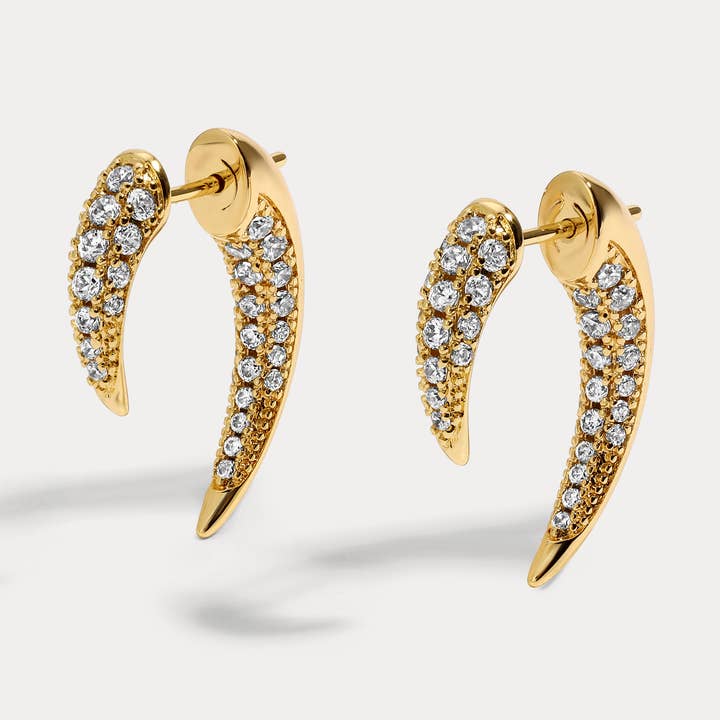 Lili Claspe – wholesale Ear jackets/climbers – Pave Tusk Ear Jacket3