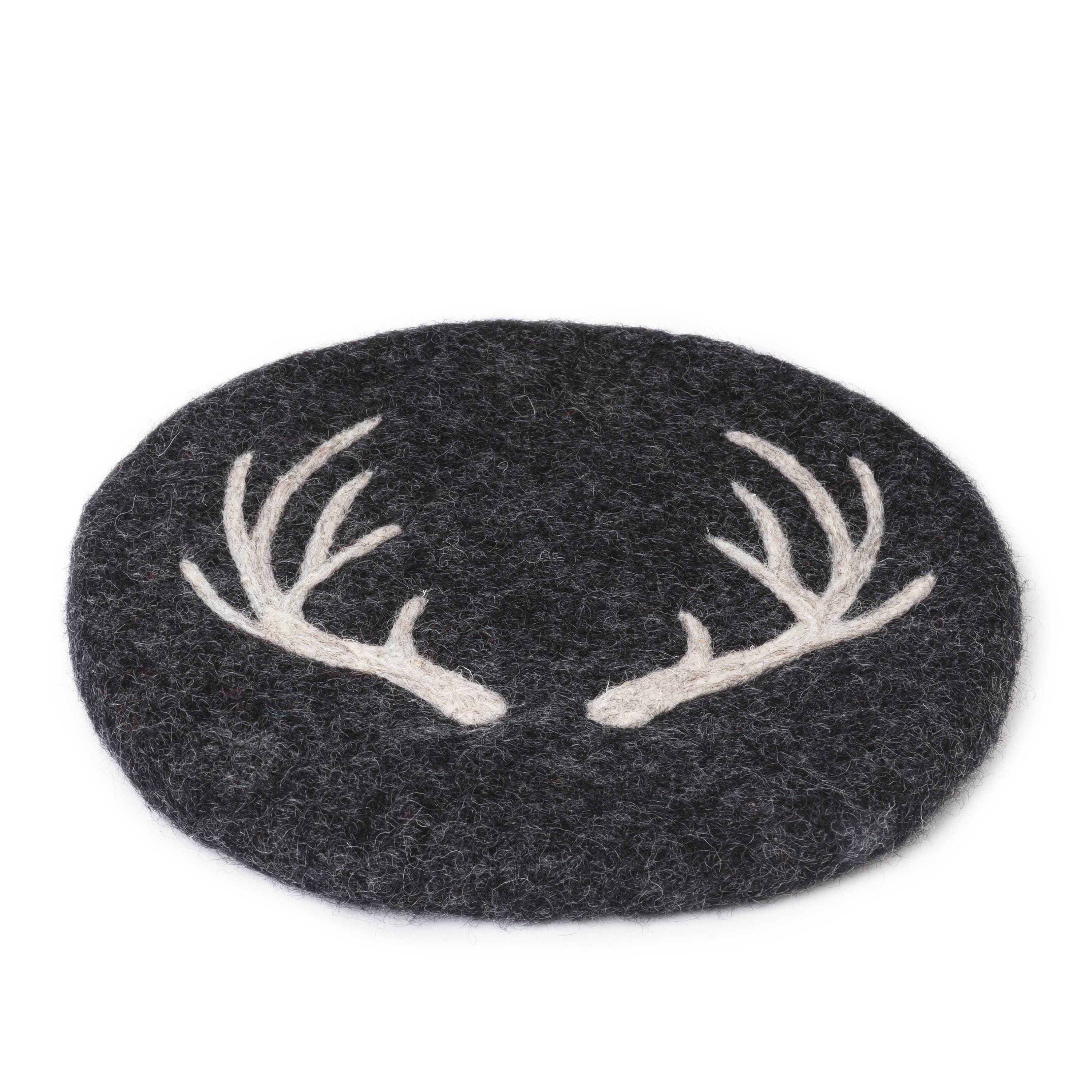 Abbott - Wholesale Trivet - Stag Horn Trivet-Charcoal-8"D0