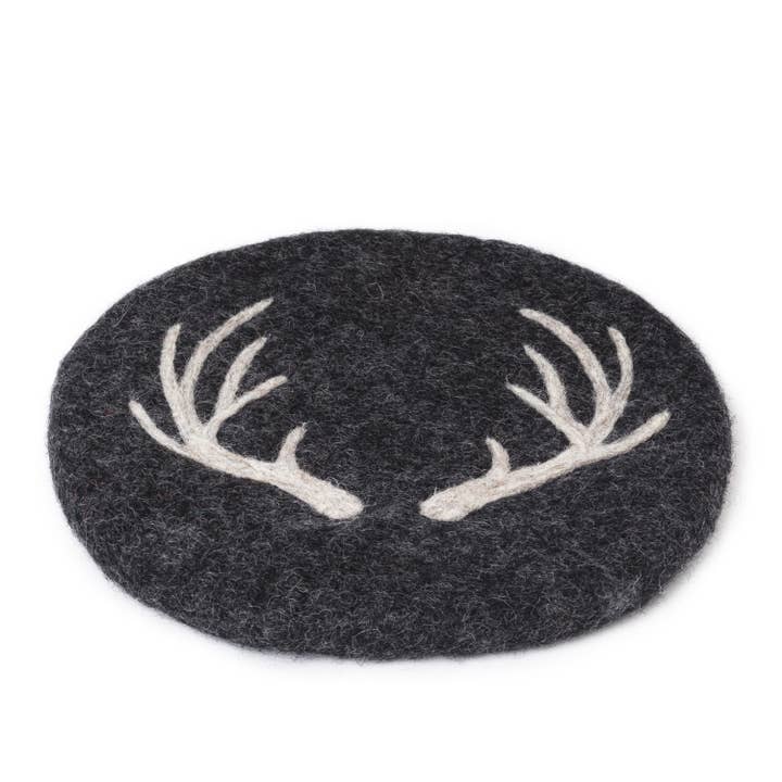 Abbott - Wholesale Trivet - Stag Horn Trivet-Charcoal-8"D