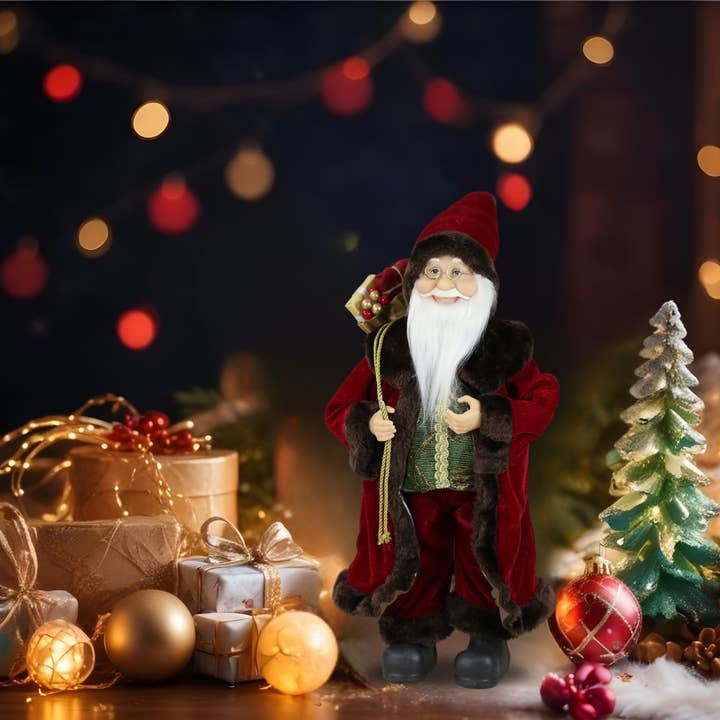 SINT - Wholesale Christmas Decoration - SINT 18 Inch Christmas Standing Santa Claus Doll Statue Figurine Ornament5