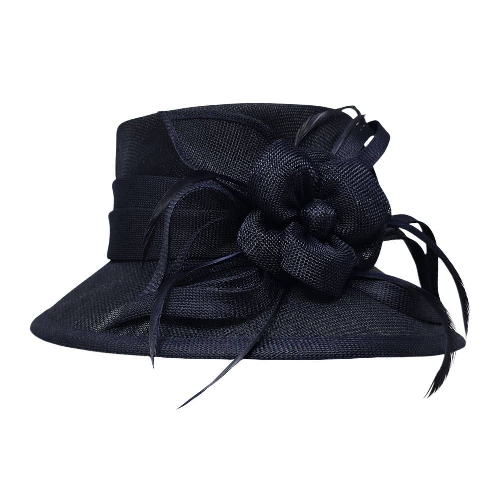 Sensibling Corp. - Wholesale Fascinator Hat - Women's - Flower Ribbon Feather Accented Sinamay Dressy Hat8