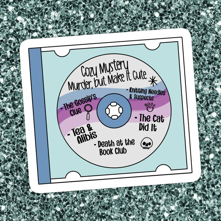 Mystery Cozy Book Bookish Books Waterproof Vinyl Sticker for wholesale by Stickers+ X Ashley Bexar