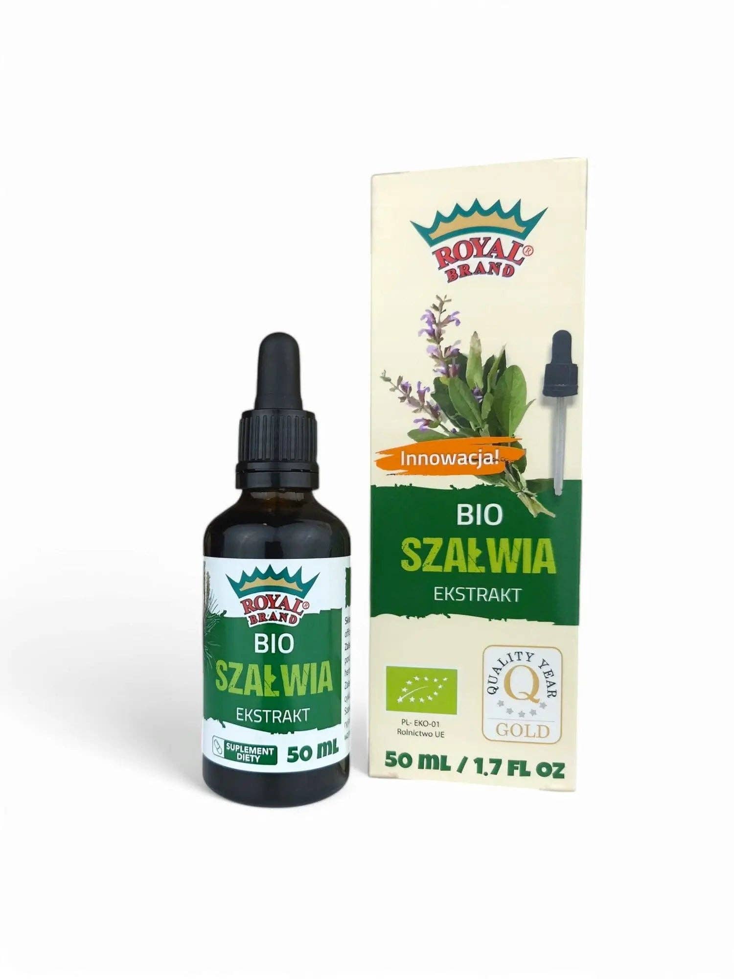 Royal Brand - Venta al por mayor Suplementos/vitaminas para beber - Extracto de salvia medicinal bIo gotas 50ml0