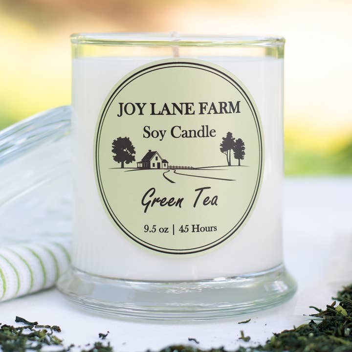 Tè verde - Candela di soia non tossica, da fattoria, in campagna per la vendita all'ingrosso da parte di Joy Lane Farm