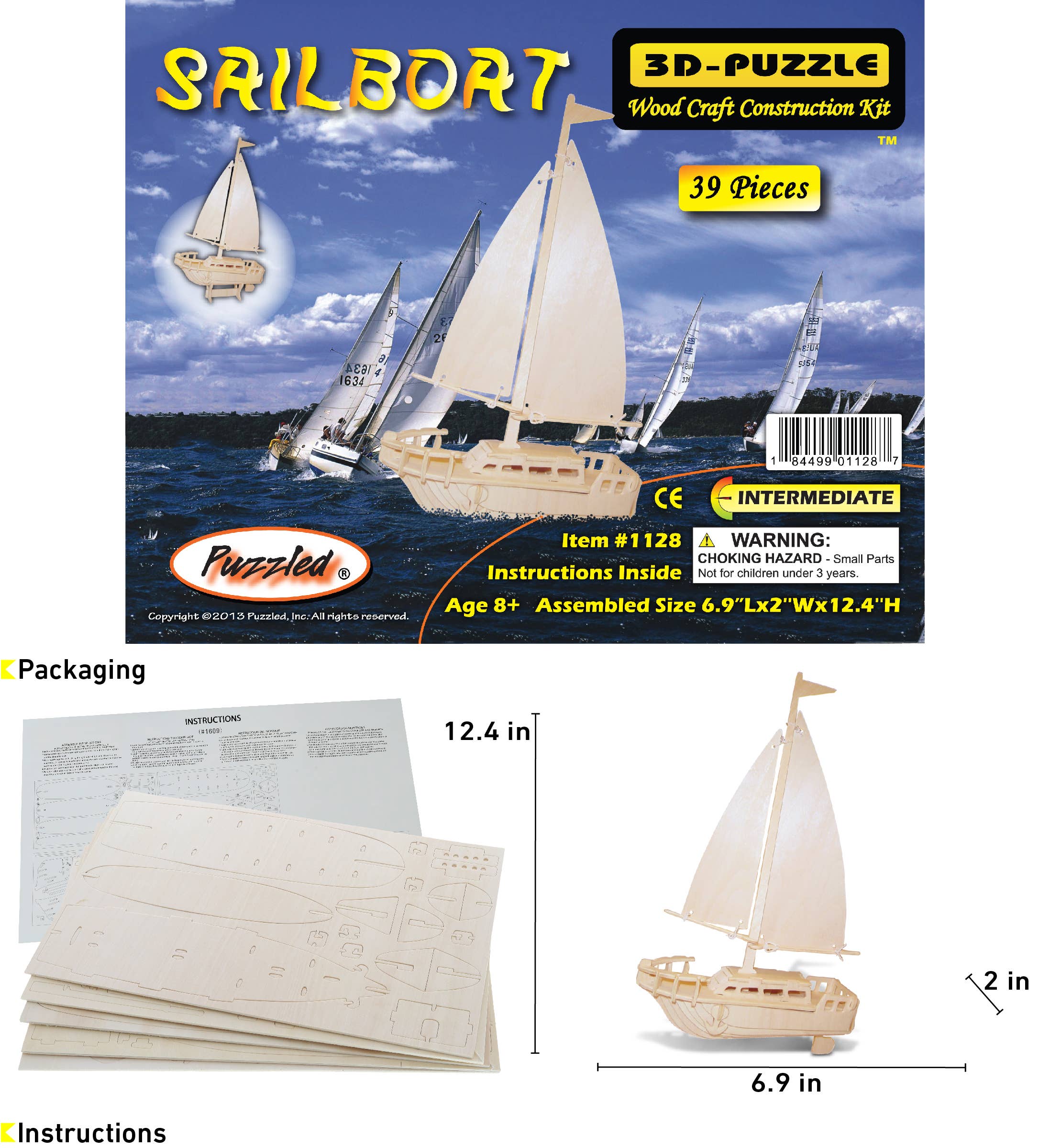 Cota Global – wholesale Pussel - Barn – 3D-pussel - Segelbåt1