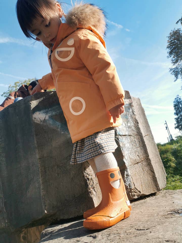 BOXBO - Wholesale Rain Boots - Kids - WISTITI Kids Rain Boots, Thermal, Eco Rubber -Brown4