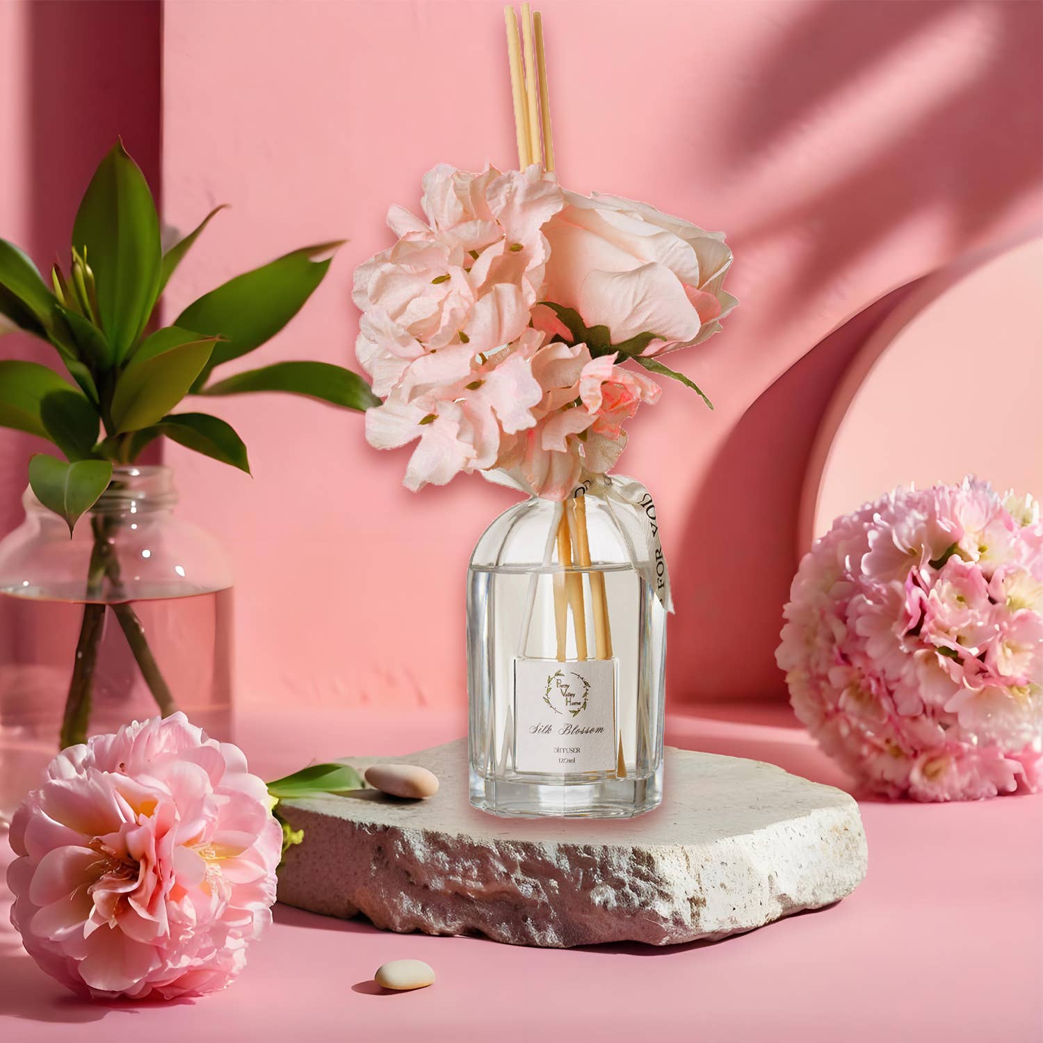 Pretty Valley Home – difusor de fragrâncias por atacado – Conjuntos de Difusores de Varetas com Flores Artificiais 120Ml / 4,05 FL Oz para Decoração11