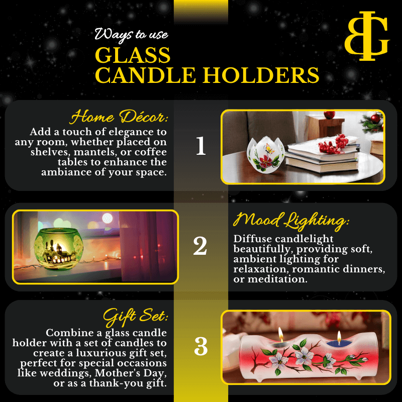 Glass by Iness - Wholesale Candle Holder - Small Frosted Glass Candle Holder, Hand Crafted in Ukraine, White Church Winter Wonderland, Wonderful Year Round11