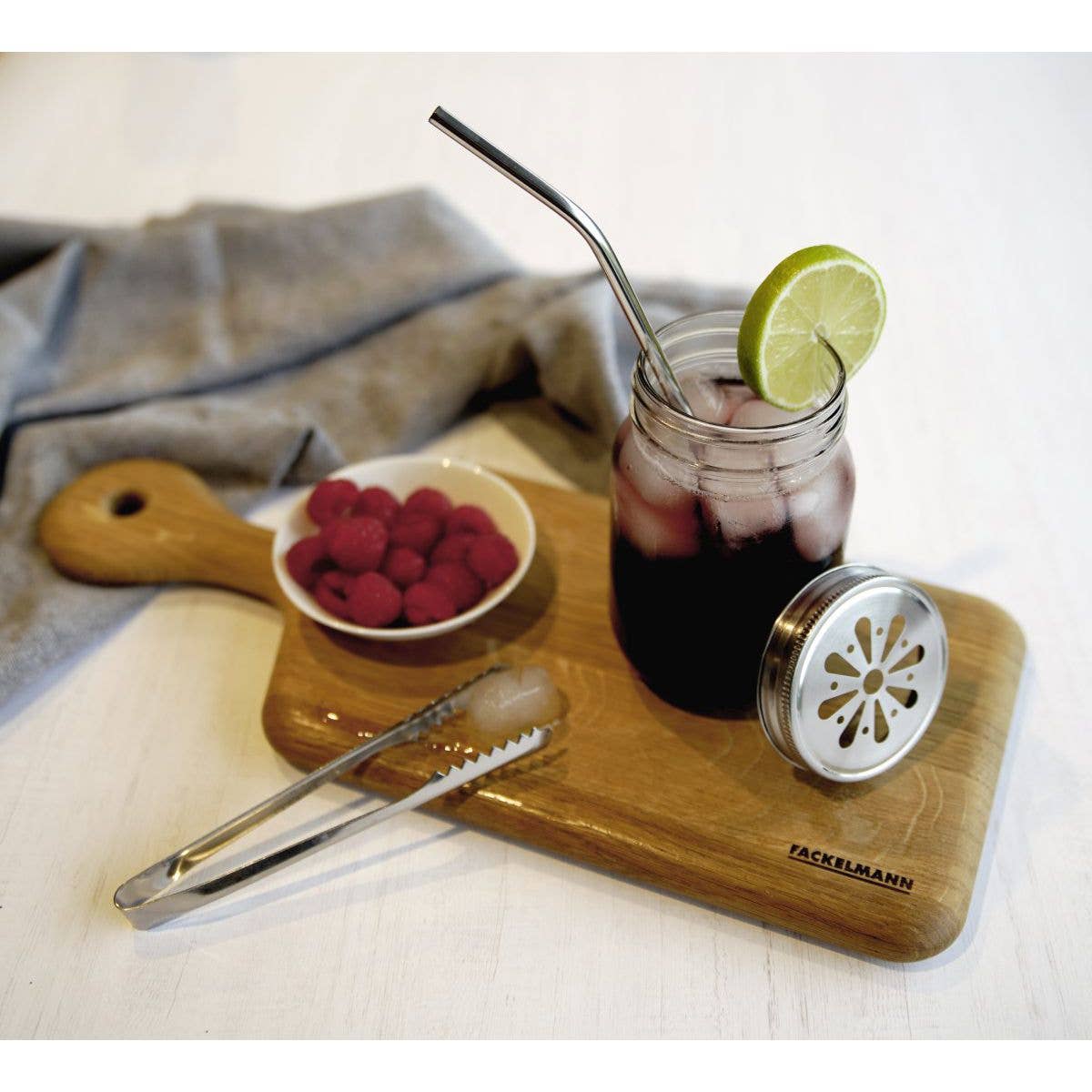 Fackelmann – wholesale Sugrör – Set med 4 böjda sugrör i rostfritt stål med rengöringsborste från Fackelmann7