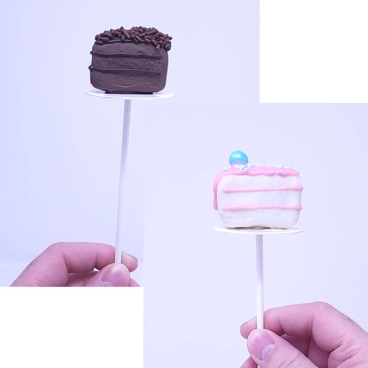 Wild Angel Treats, LLC - Wholesale Cake - Designer Cake Pops-Piece of Cake Shape - Valentine's Day