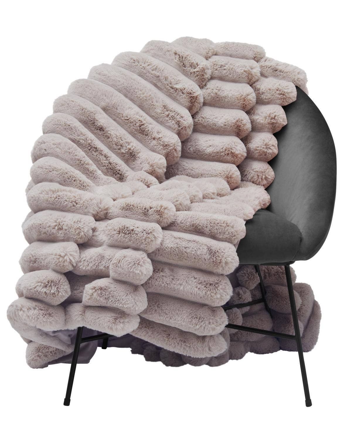 Skinnwille Home - Vendita all'ingrosso Plaid - Coperta Liny L_Taupe a righe larghe0