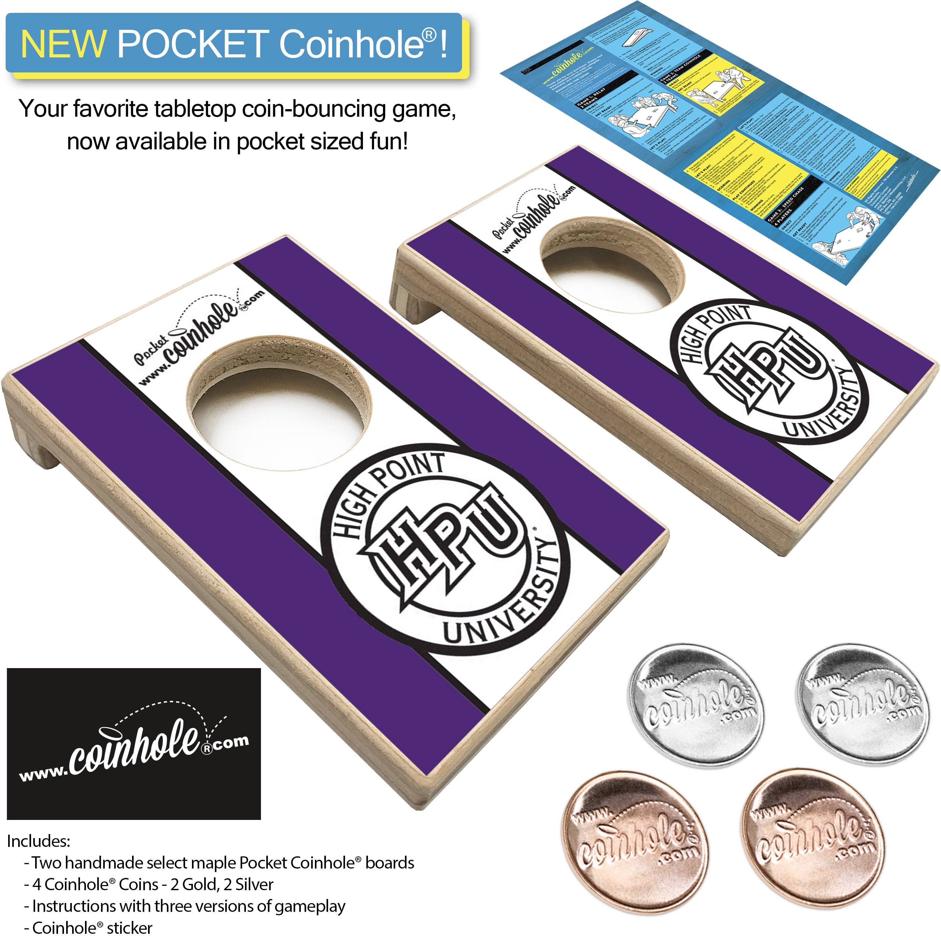 Coinhole - Wholesale Board Game - High Point University POCKET Coinhole®3