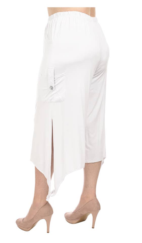 Pomme Rouge Paris - Venta al por mayor Pantalones - Mujer - Pantalón blanco ancho de talla grande (B78&BLANCO)1