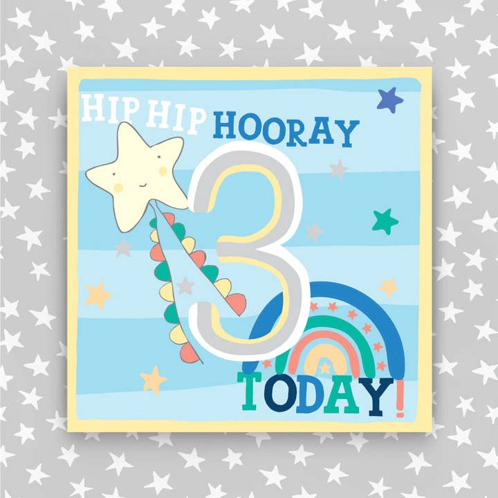 Cartão de Aniversário para Rapaz de 3 Anos (HH03) por atacado de Molly Mae Ltd