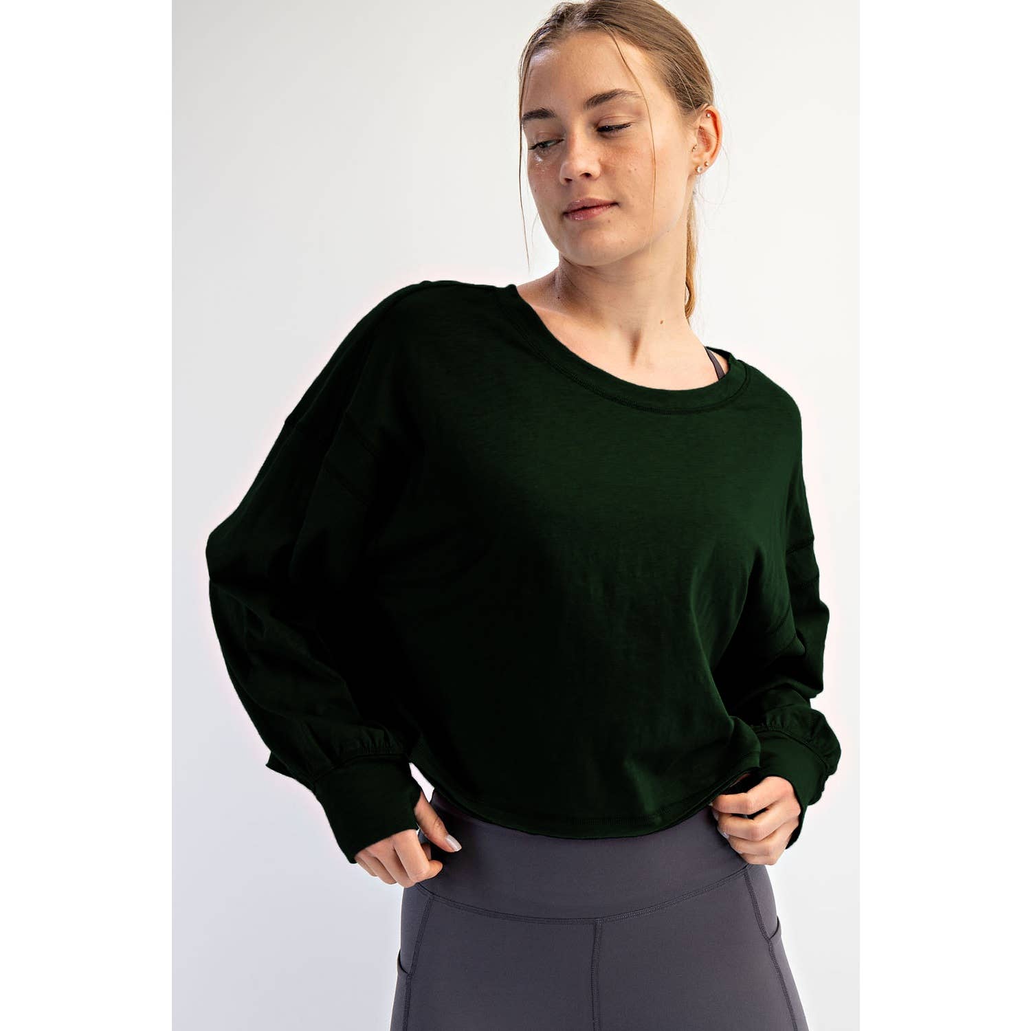 Rae Mode - Wholesale Lounge Top - Women's - COTTON SLUB OPEN BACK LONG SLEEVE TOP15