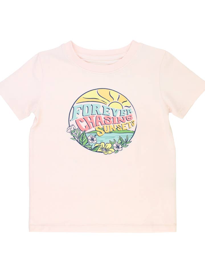Camiseta gráfica de manga corta rosa pálido para niñas para venta al por mayor de RuffleButts + RuggedButts