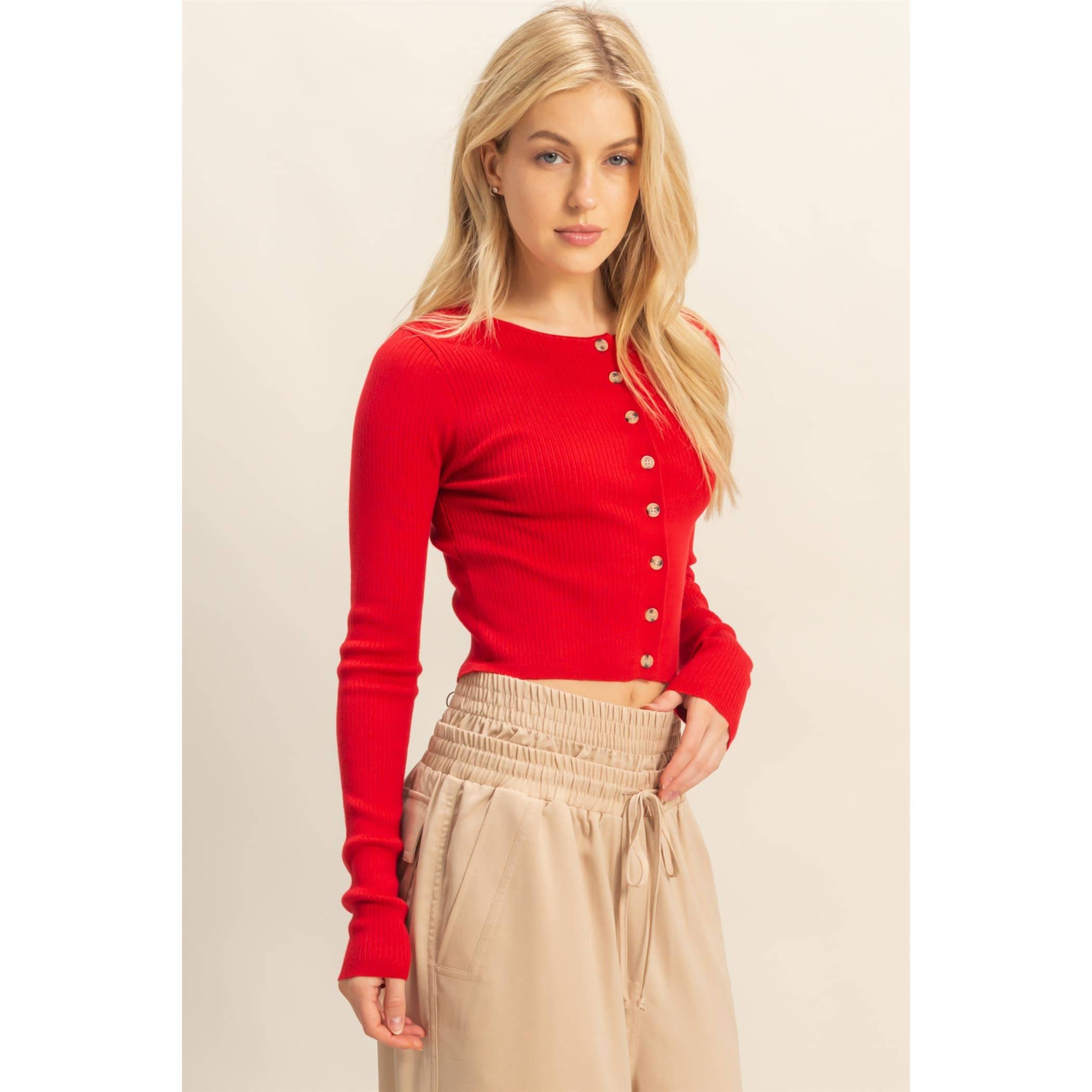 HYFVE - Vendita all'ingrosso Top in maglia - Donna - Top a coste con bottoni5