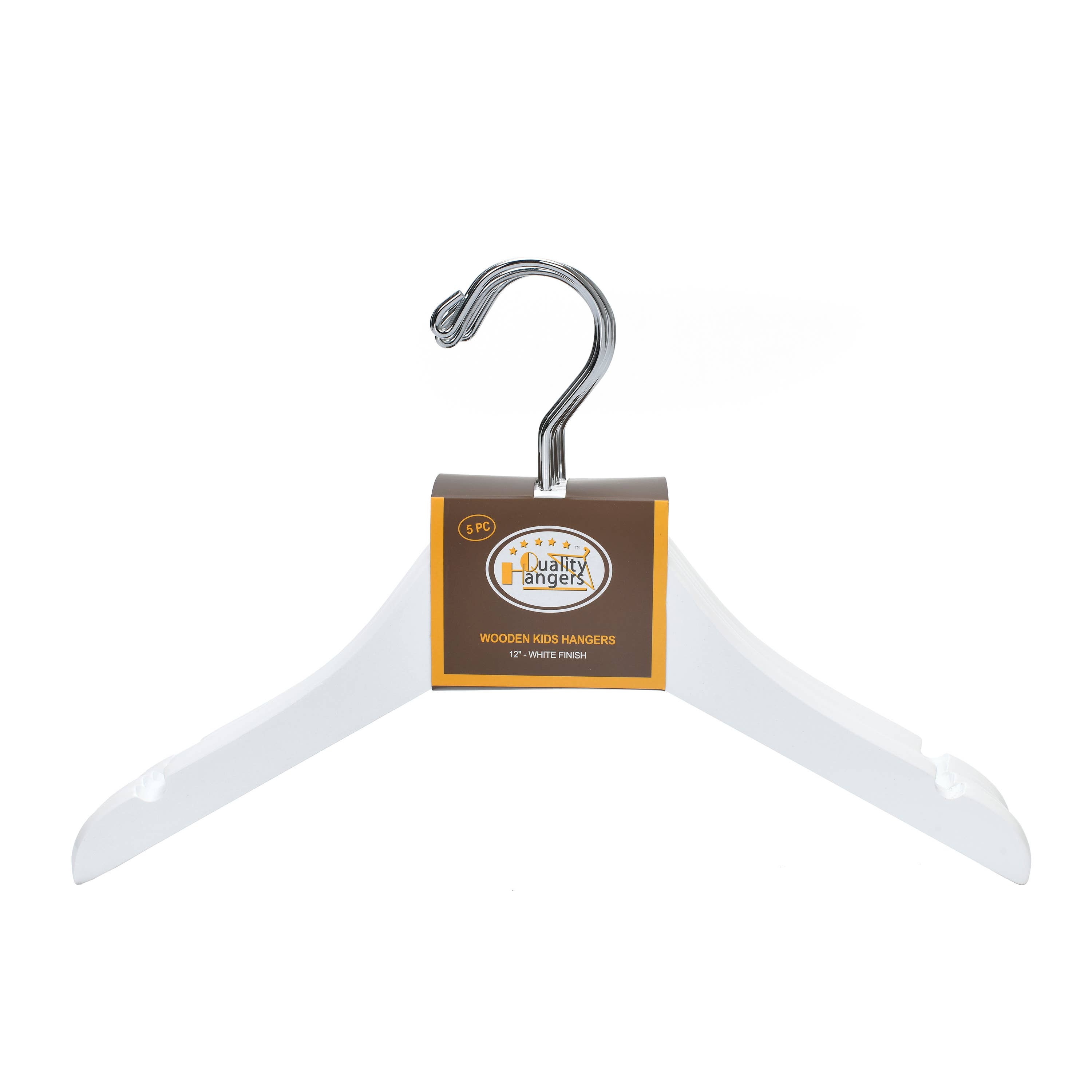 Quality Hangers - Wholesale Clothes Hangers - WK41- Kids Wooden Hanger, 12" White - 806