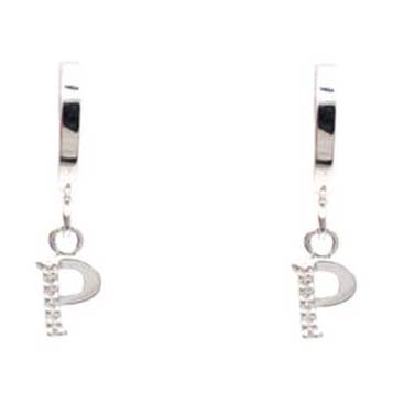 LETTERA HUGGIE «P» IN ARGENTO CON ZIRCONIA CUBICA per la vendita all'ingrosso da parte di Fabienne