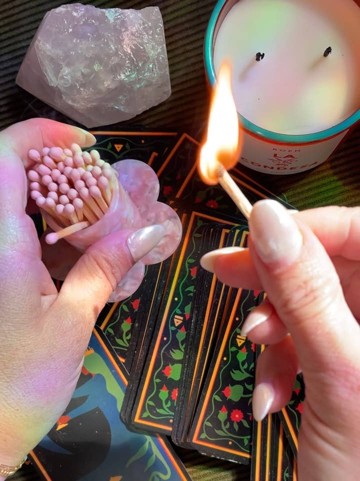 Aesthetic Pink Floral Match Holder + Striker for wholesale by Girl Gang Craft