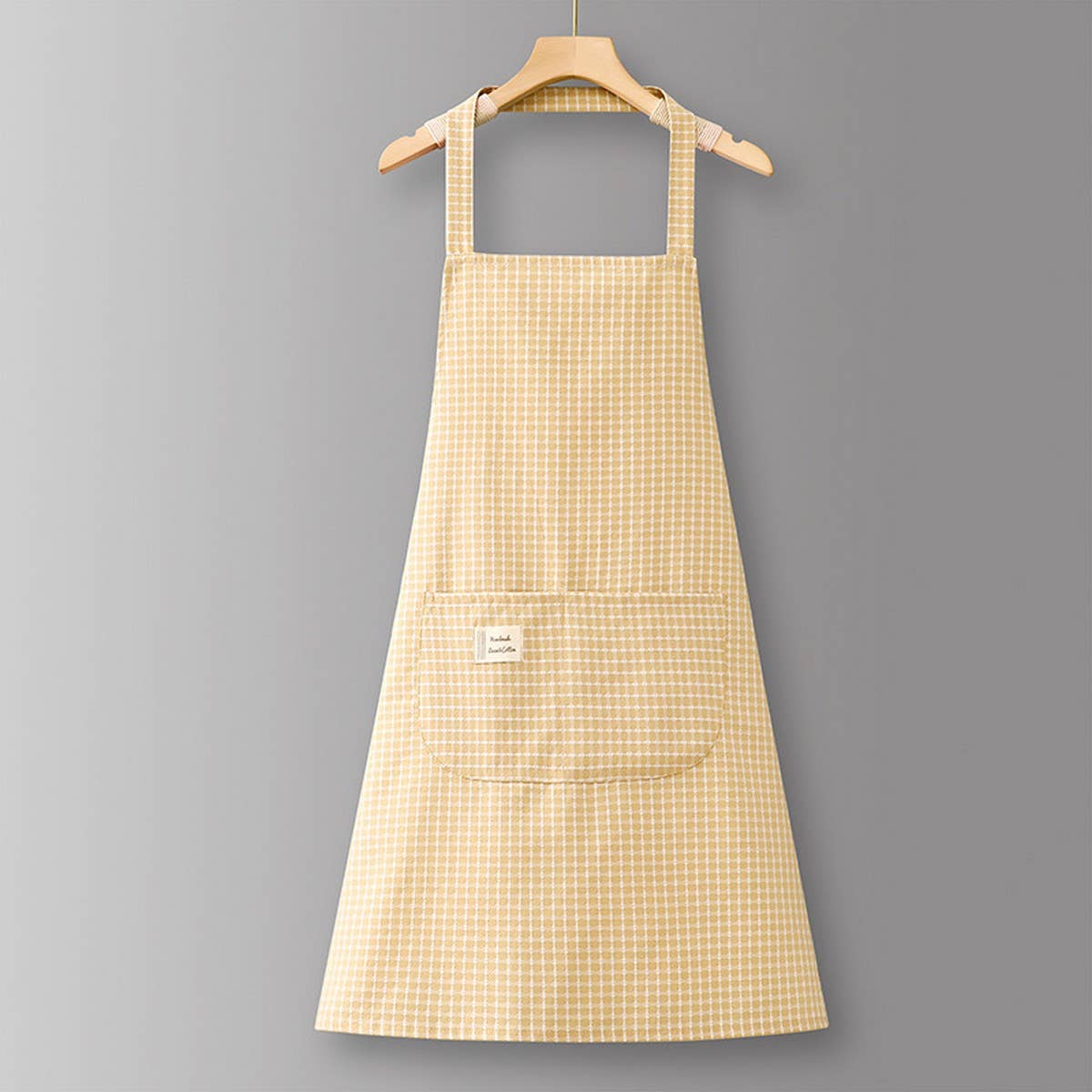ACCITY - Wholesale Apron - Cotton Striped Grid Kitchen Apron with Pocket_CWMM100951