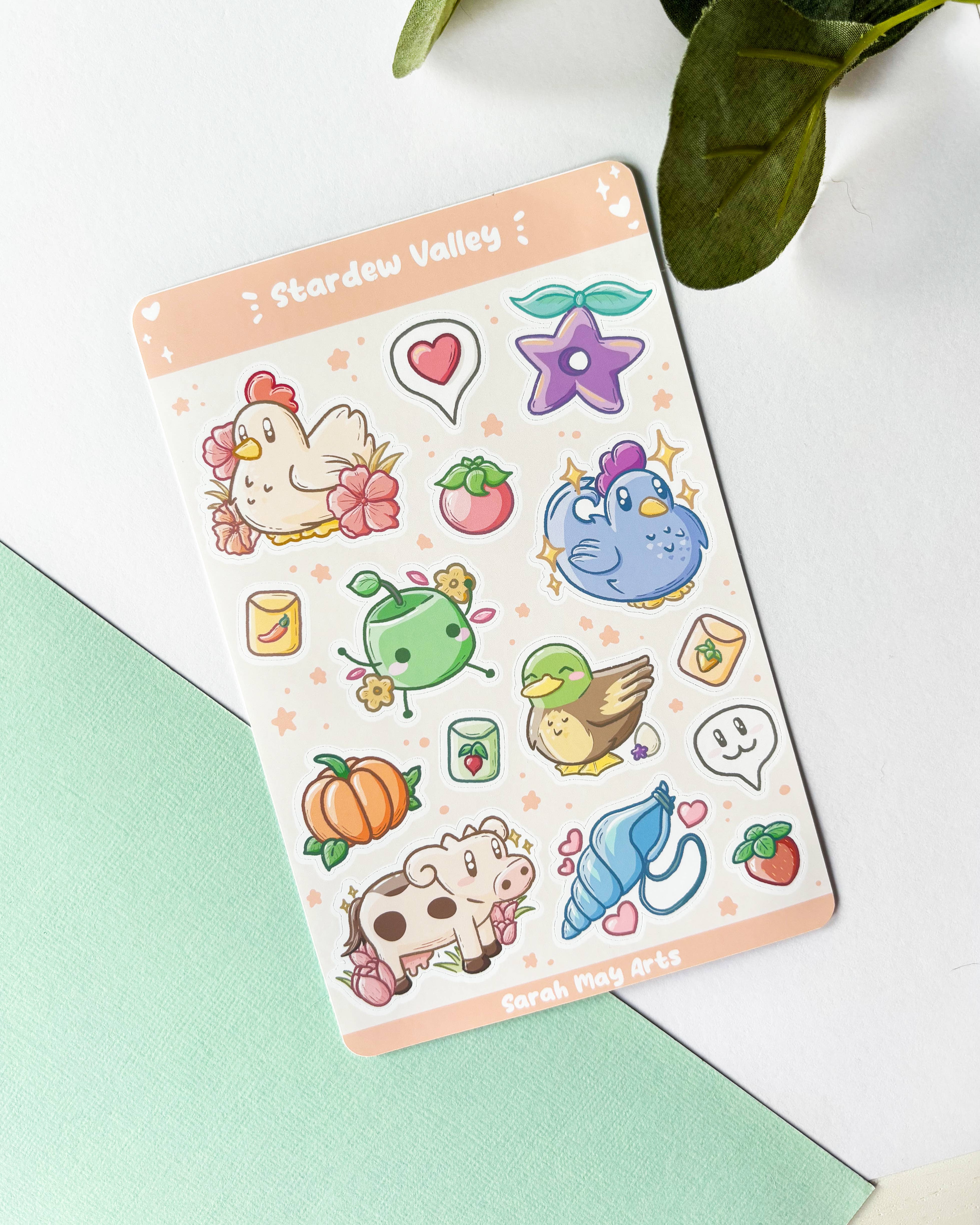 Sarah May Arts - Wholesale Sticker - Stardew Valley Sticker Sheet - 15pcs Matte Vinyl Kiss Cut1