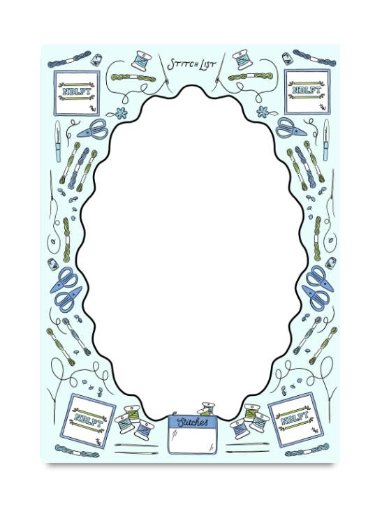 Bloco de Notas Lista de Pontos para Needlepoint – 5x7 | 50 páginas | Blue Sewi por atacado de Thirteenwinks