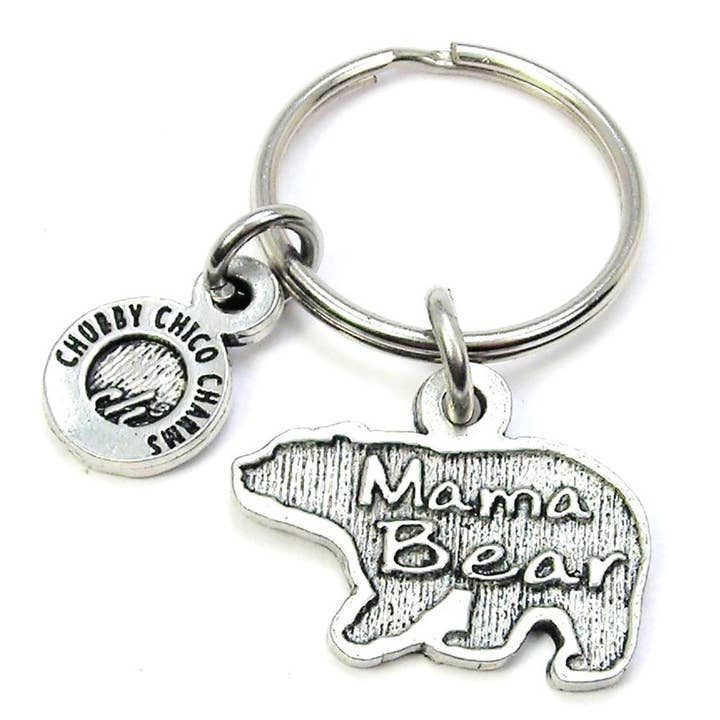 Mama Bear Key Chain Mother's Day Proud Mom Expressions for wholesale by Chubby Chico Charms
