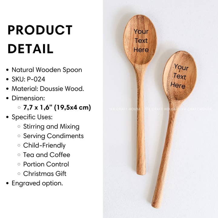 194 Craft House - Wholesale Kitchen spoon - Dad Ice Cream Spoon Engraved Wooden Spoon - Christmas Gifts1