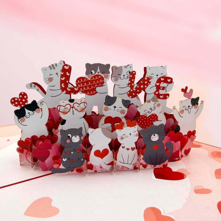 Love Cats Pop Up Card for wholesale by Color Pop Cards