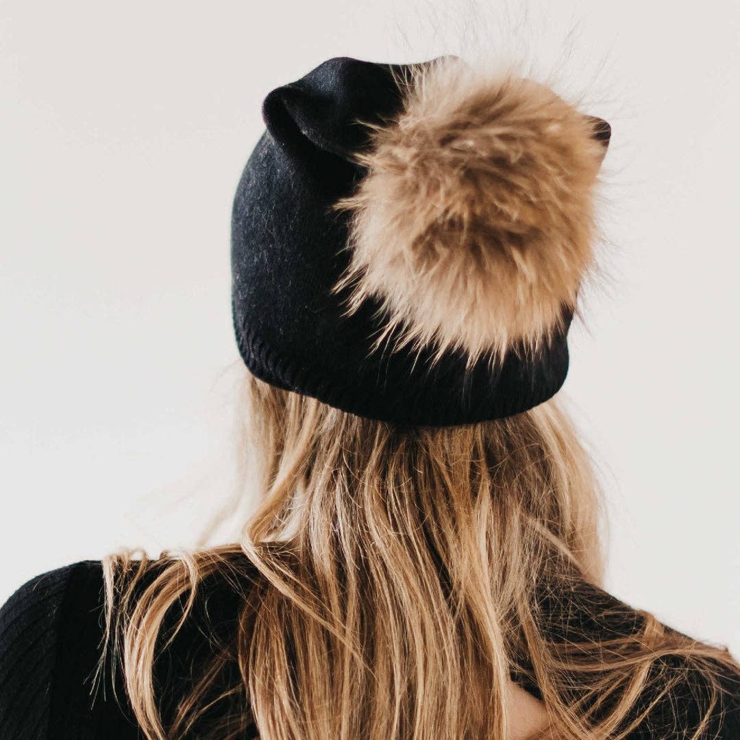 Pretty Simple - Wholesale Beanie - Women's - Fine Knit Fur Pom Slouchy Beanie Wholesale4
