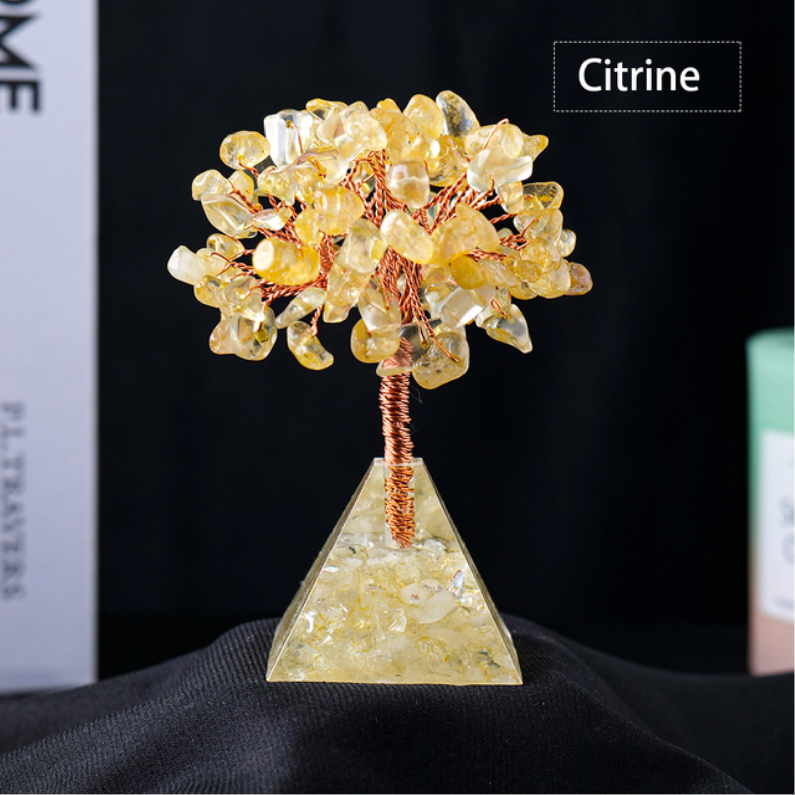 Crystolver (We Cover All Import Fees) - Vente Décorations de table - Arbre de la Fortune en Cristal Naturel avec Base en Pyramide9