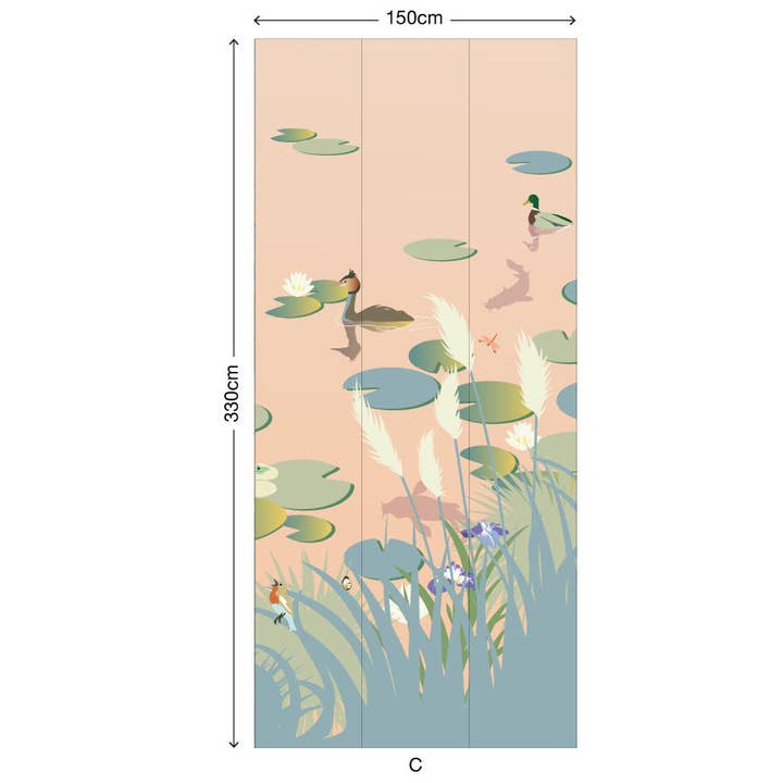 Little Cabari - Wholesale Wallpaper - Pink ETANG standard panoramic decor2