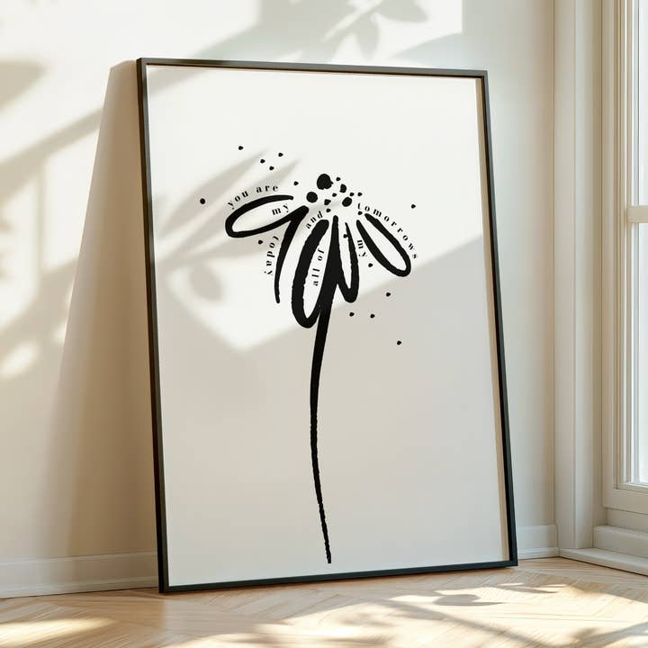 Affiche Imprimée Tu Es Mon Aujourd'hui pour la vente par My Hygge Shop