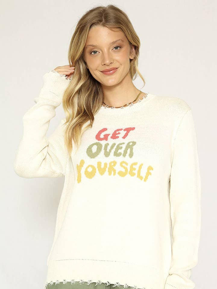 Get over yourself sweater for wholesale by Miss Sparkling