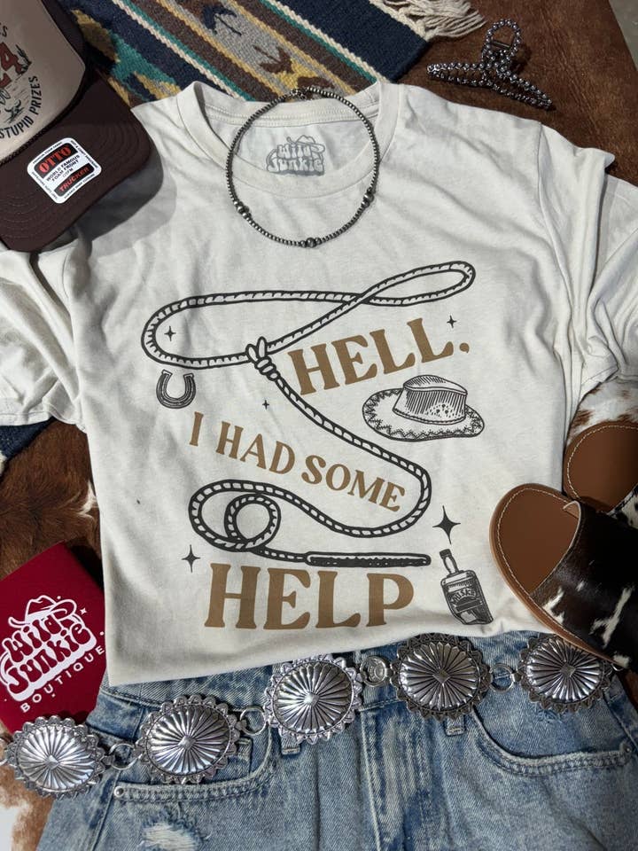 Hell I Had Some Help Graphic Tee for wholesale by Wild Junkie
