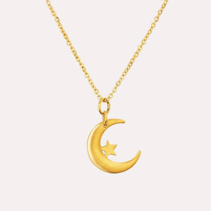 Collier croissant de lune et étoile pour la vente par ZUDO