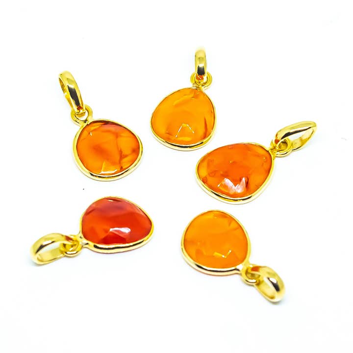 Carnelian Gemstone Sterling Silver Pendant Necklaces 18K for wholesale by Quasar Gems USA