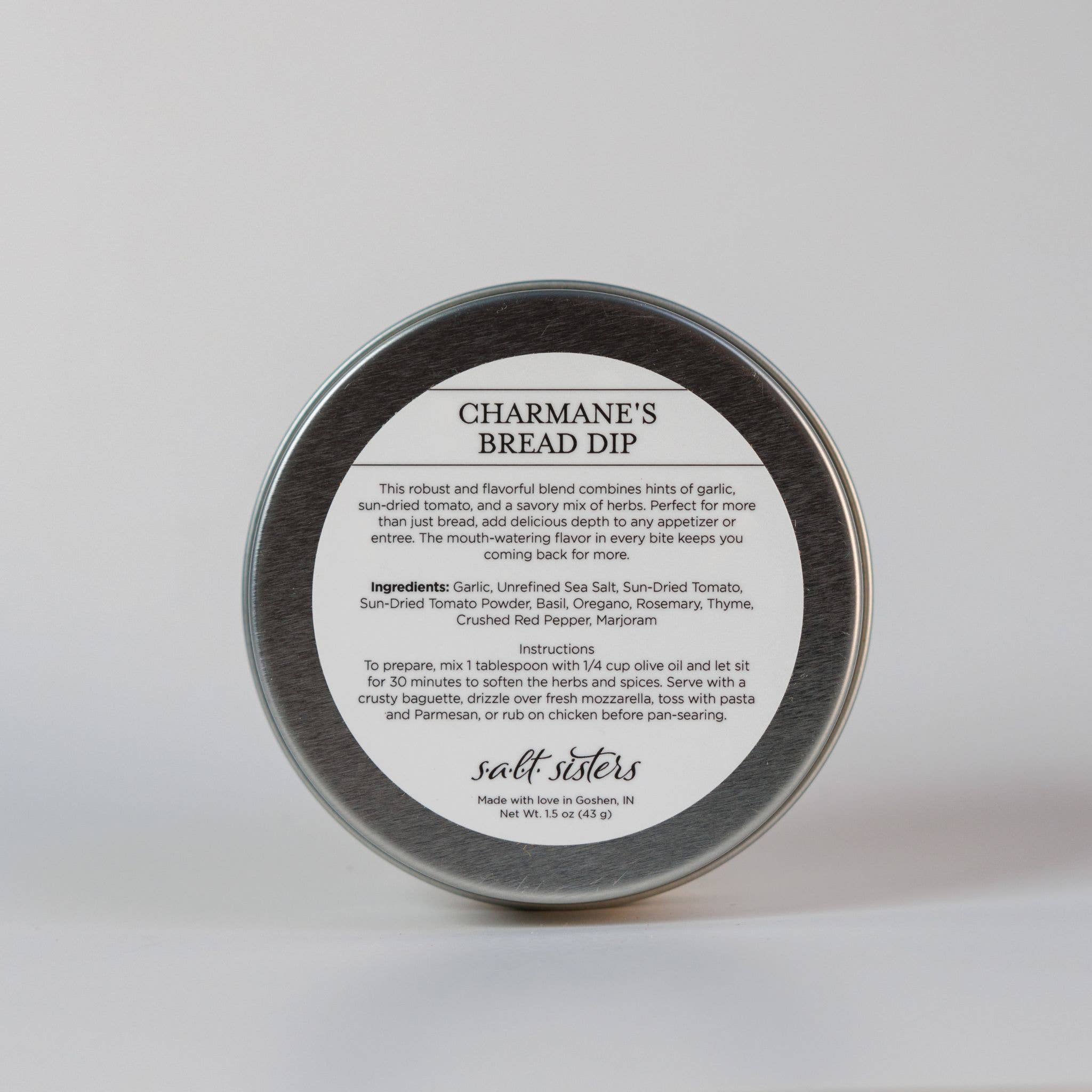 Salt Sisters - Wholesale Dip - Dip Seasoning Mix - Charmane’s Bread Dip - 1.5 oz Tin1